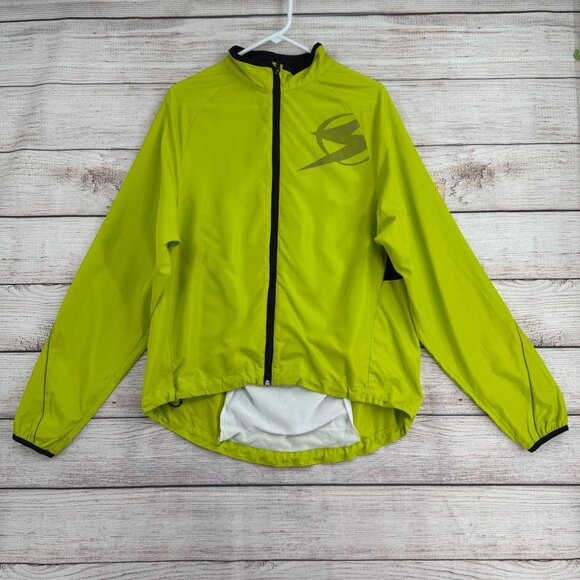 Sugoi Full Zip Cycling Jacket Men's Size‎ Large Florescent Green Reflective - Picture 1 of 13